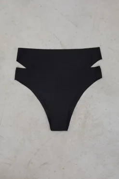 Dash and Stars Roupa Interior-Pacote com 2 calcinhas brasileiras pretas cortadas a laser preto