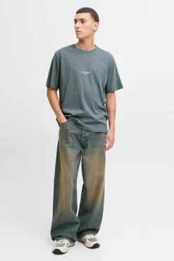 Jack & Jones T-Shirts-Pacote com 2 camisetas de modelagem regular cinzento