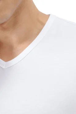 Adidas T-Shirts-Pacote com 2 camisetas para homem de algodão elástico com gola em bico branco