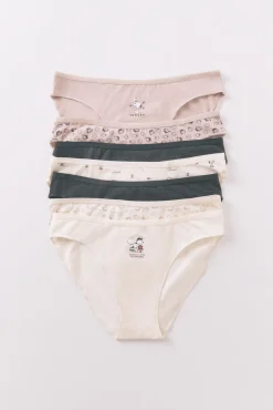Women'secret Roupa Interior-Pacote com 7 cuecas clássicas multicoloridas do Snoopy estampado