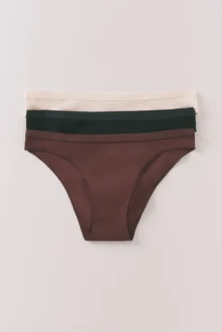 Women'secret Roupa Interior-Pacote com 3 cuecas clássicas caneladas brancas branco