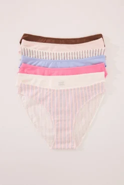 Women'secret Roupa Interior-Pacote com 7 cuecas clássicas de algodão com glitter multicolorido estampado