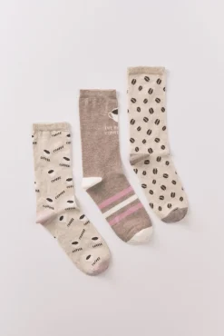 Women'secret Meias-Pacote com 3 meias compridas meias cru