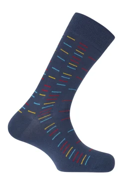 Punto Blanco Meias-Pacote com 3 meias curtas de algodão orgânico Stories Mikado azul