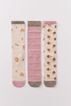 Women'secret Meias-Pacote com 3 meias longas de esquilo estampado