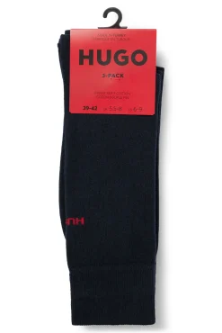 HUGO Meias-Pacote com 3 pares de meias Azul