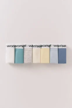Women'secret Roupa Interior-Pacote com 7 tangas de algodão com logo branco
