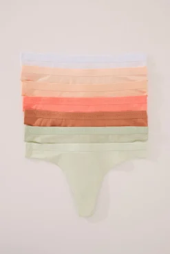 Women'secret Roupa Interior-Pacote com 7 tangas de algodão multicoloridas estampado