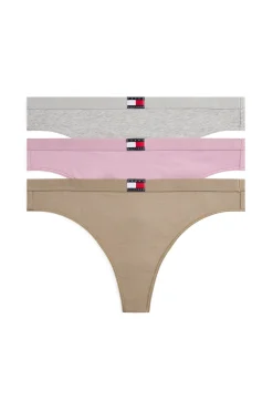 Tommy Jeans Roupa Interior-Pacote com 3 tangas elásticas estampado