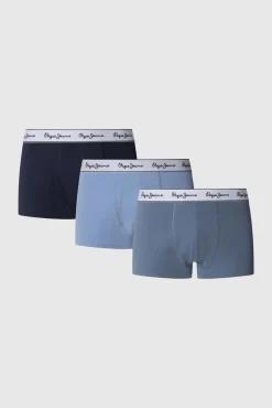 Pepe Jeans Roupa Interior-Pacote de 3 boxer liso com logo azul