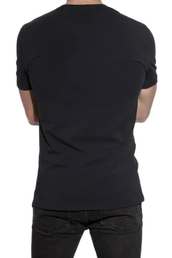 Bread & Boxers T-Shirts-Pacote de 2 camisetas elásticas de gola caixa em algodão orgânico marinho azul