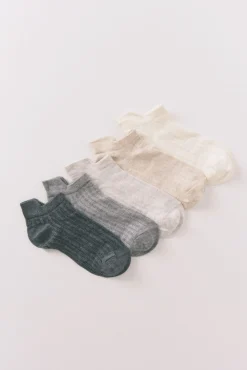 Women'secret Meias-Pacote de 5 meias curtas cinza cinzento