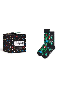 Happy Socks Roupa Interior|Meias-Pacote de 2 meias para árvore de Natal preto