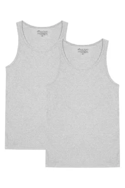 Bread & Boxers T-Shirts-Pacote de duas camisetas cinza lisas mangas cinzento