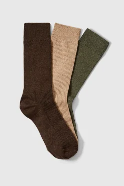 Selected Meias-Pacote de meias de algodão orgânico. Multicolorido