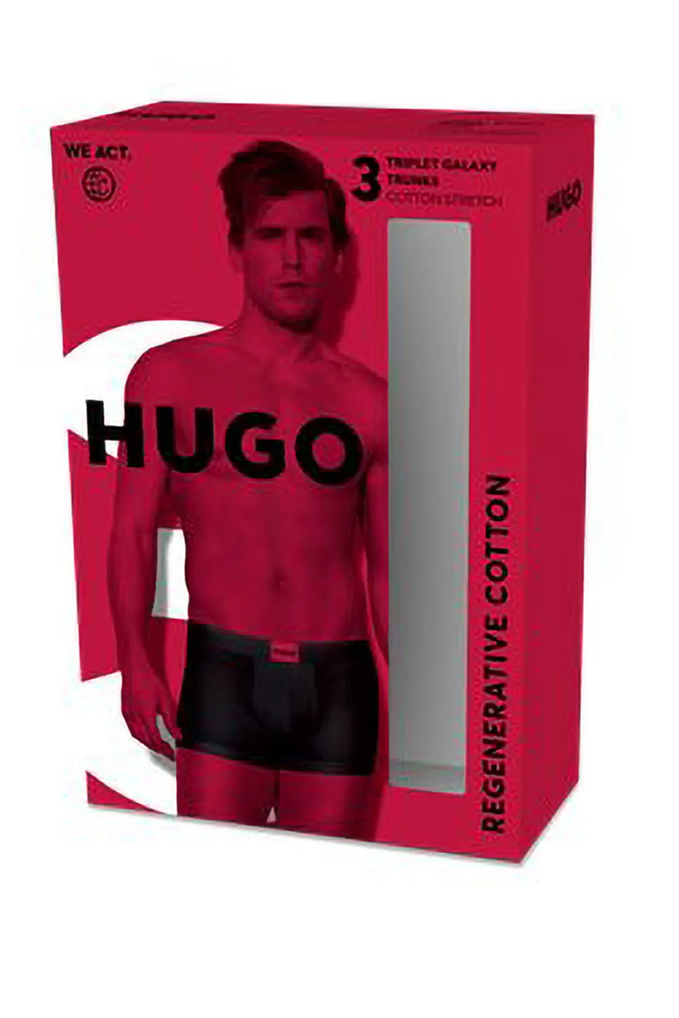 HUGO Roupa Interior-Pacote de três boxers Preto