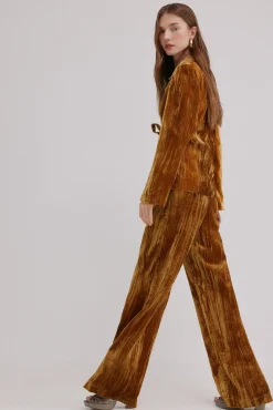 Hoss Intropia Calças-Paige. Calça veludo Dourado