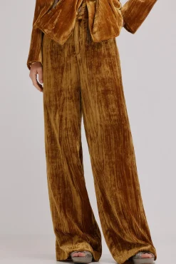 Hoss Intropia Calças-Paige. Calça veludo Dourado