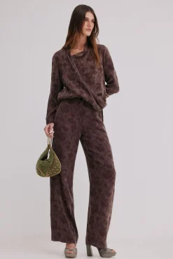 Hoss Intropia Calças-Palma. Calças jacquard Castanho