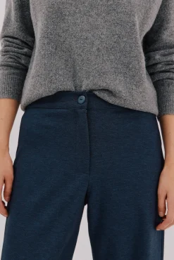 Cortefiel Calças-Pantalón punto roma espiga Azul