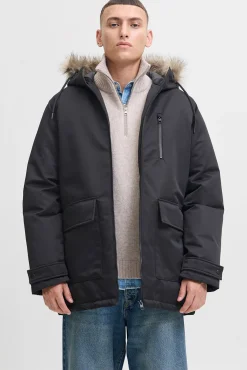 Jack & Jones Sobretudos-Parka acolchoada preto