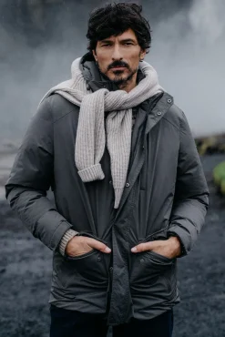 OOTO Sobretudos-Parka acolchoada capuz Cinzento