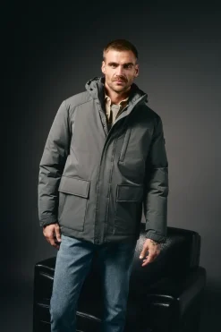 OOTO Sobretudos-Parka acolchoada capuz Cinzento