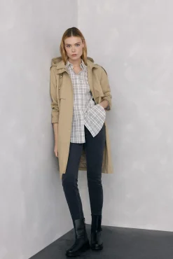 Pedro del Hierro Casacos-Parka acolchoada capuz Beige