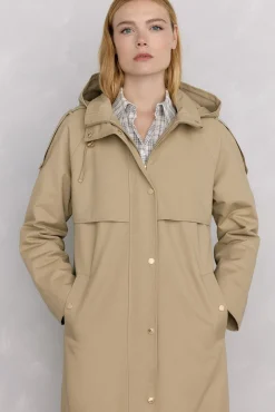 Pedro del Hierro Casacos-Parka acolchoada capuz Beige