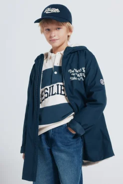 Springfield Kids Sobretudos-Parka marinho com frase para criança azul