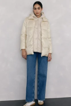 Pedro del Hierro Casacos|Acolchoados E Agasalhos-Parka colete desmontável Ecru