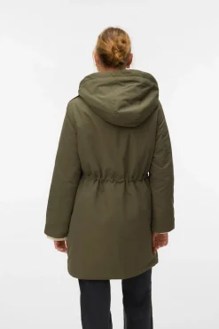 Vero Moda Sobretudos|Casacos-Parka com botões prateados Verde