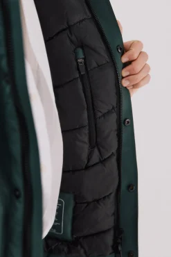 Cortefiel Sobretudos-Parka com capuz Verde