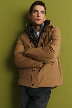 Cortefiel Sobretudos-Parka com capuz Castanho