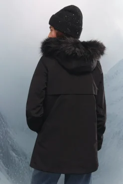 Springfield Casacos-Parka com capuz de pele Sorona Aura preto