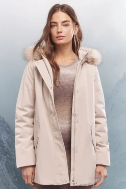 Springfield Casacos-Parka com capuz de pele Sorona Aura castanho