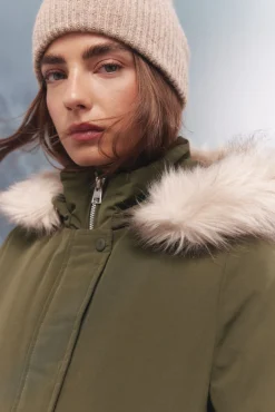 Springfield Casacos-Parka com capuz de pele Sorona Aura estampado