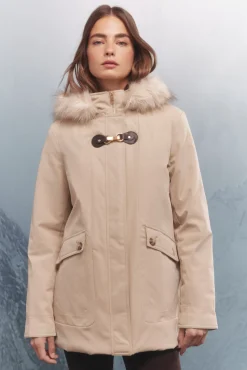 Springfield Casacos-Parka com capuz e zíper metálico Sorona Aura camel