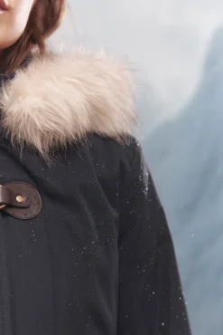 Springfield Casacos-Parka com capuz e zíper metálico Sorona Aura azul