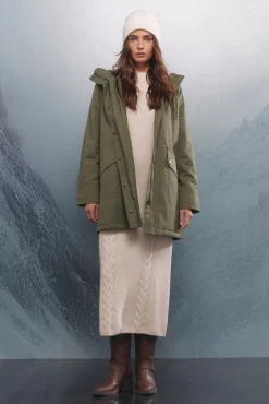 Springfield Casacos-Parka com capuz Sorona Aura Caqui escuro