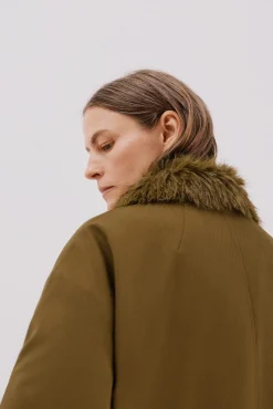 Cortefiel Casacos-Parka com gola de pele Castanho