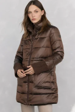 Pedro del Hierro Casacos|Acolchoados E Agasalhos-Parka comprida acolchoada Marrom