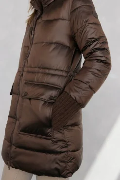 Pedro del Hierro Casacos|Acolchoados E Agasalhos-Parka comprida acolchoada Marrom