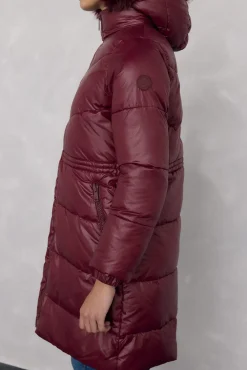 Pedro del Hierro Casacos|Acolchoados E Agasalhos-Parka comprida capuz Bordeaux