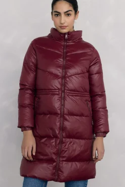 Pedro del Hierro Casacos|Acolchoados E Agasalhos-Parka comprida capuz Bordeaux