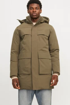 Jack & Jones Sobretudos-Parka comprida capuz Verde