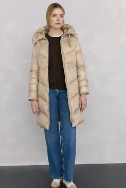 Pedro del Hierro Casacos|Acolchoados E Agasalhos-Parka comprida capuz Ecru