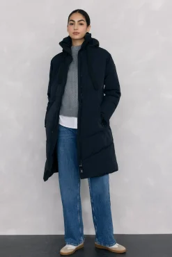 Pedro del Hierro Casacos|Acolchoados E Agasalhos-Parka comprida capuz Preto