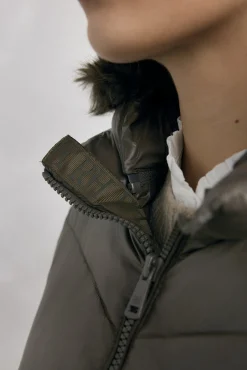 Pedro del Hierro Casacos|Acolchoados E Agasalhos-Parka comprida capuz Verde