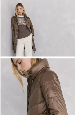 Pedro del Hierro Casacos|Acolchoados E Agasalhos-Parka comprida cinto Verde